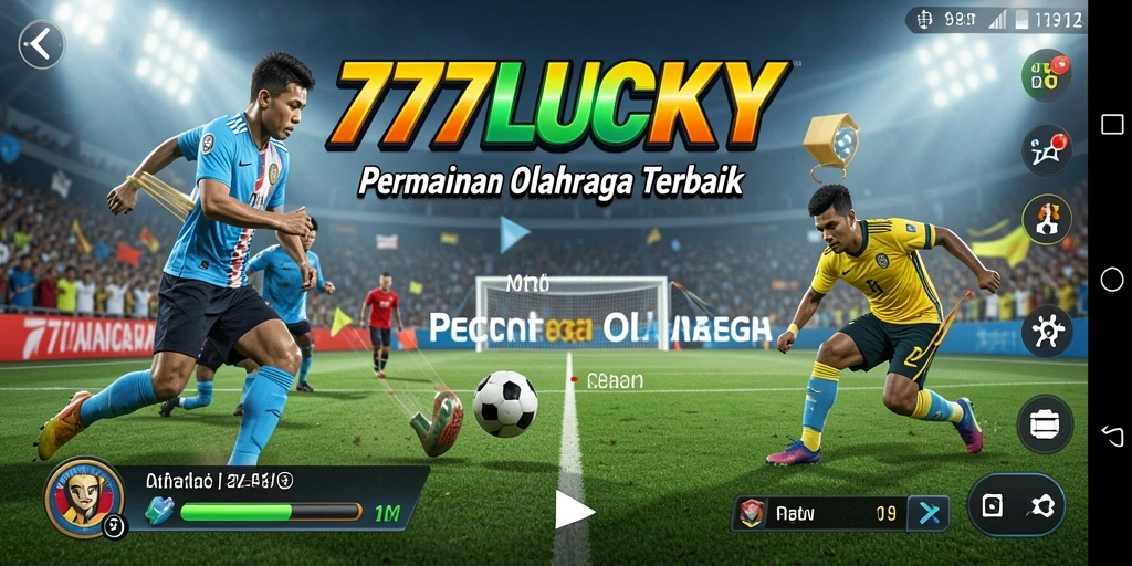 Screenshot gameplay 777LUCKY dengan aksi olahraga mendebarkan.