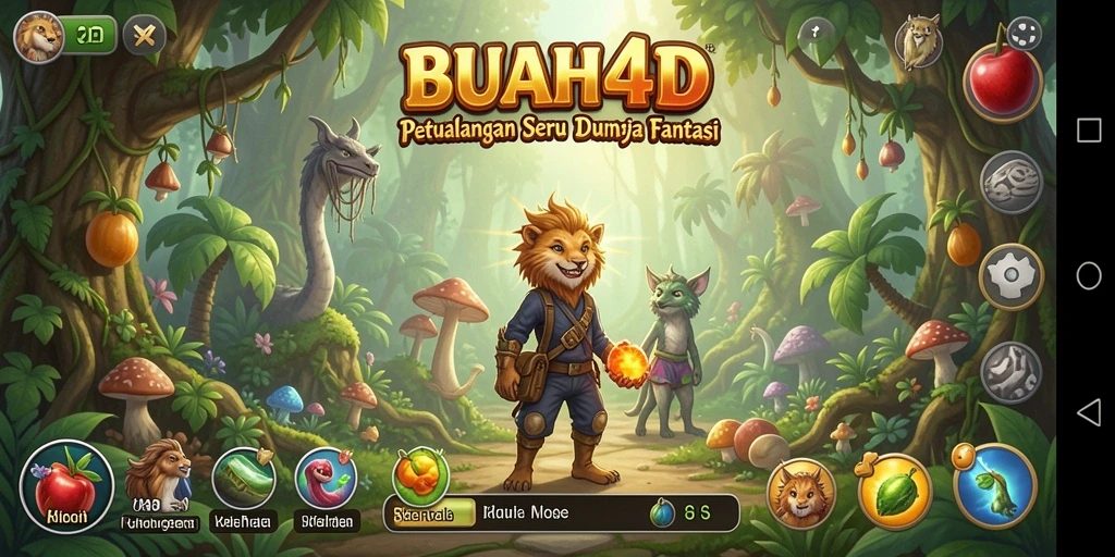 Screenshot gameplay BUAH4D menunjukkan pertarungan epik antar karakter.