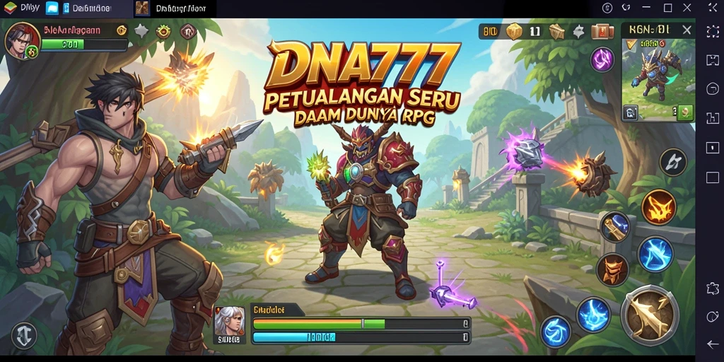 Tampilan gameplay DNA777 dengan karakter dan dunia RPG yang kaya.