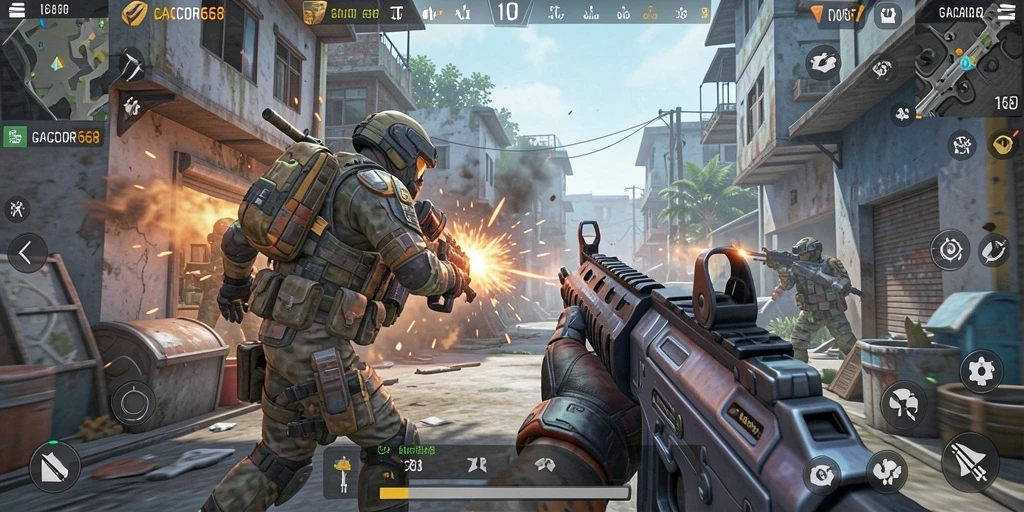 Tampilan gameplay GACOR668 yang memukau dalam pertempuran intens.