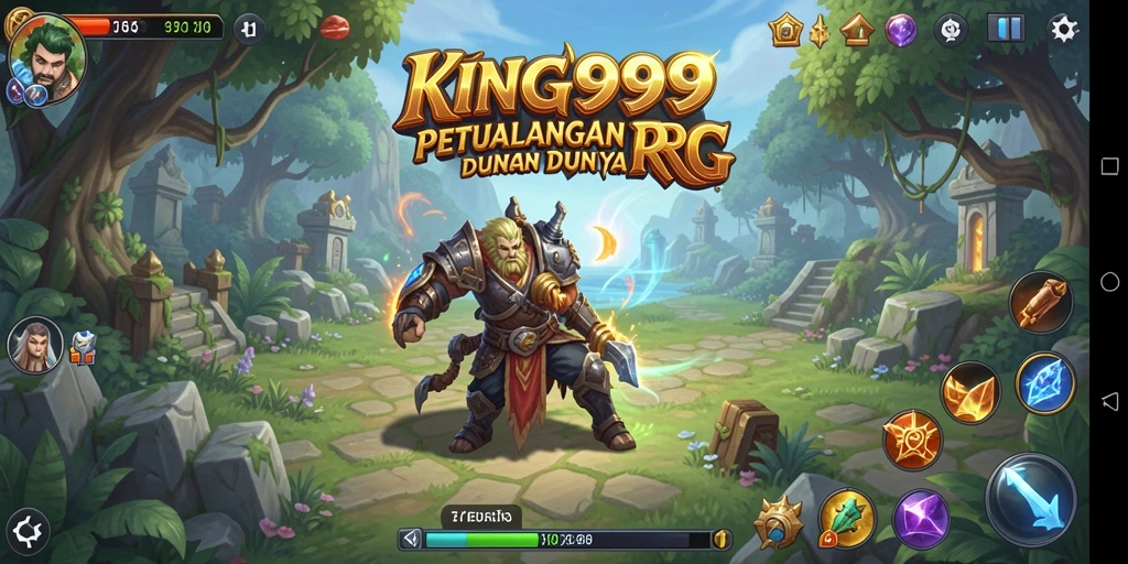 Tangkapan layar KING999 menampilkan pertarungan seru dalam dunia RPG.