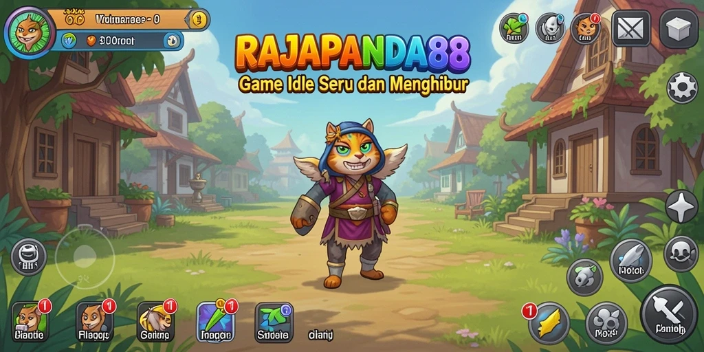 Screenshot gameplay RAJAPANDA88 yang menampilkan karakter dalam aksi Idle.