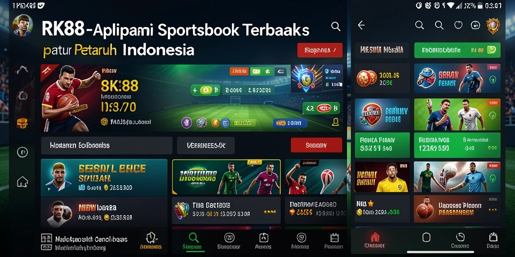 Tampilan screenshot utama RK88 menampilkan fitur taruhan olahraga yang menarik.