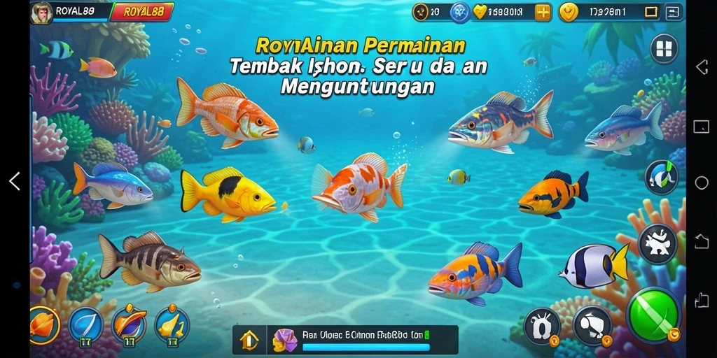 Screenshot gameplay ROYAL88 menunjukkan aksi menembak ikan yang seru.