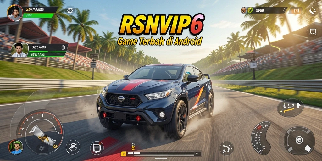 Gameplay RSNVIP6 yang mendebarkan dengan mobil balap terbaik.